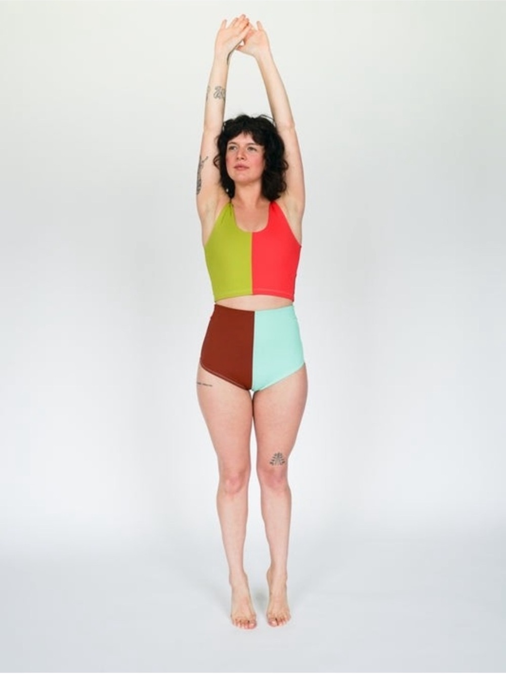 State the Label Colorblock Two-Piece Swim Set